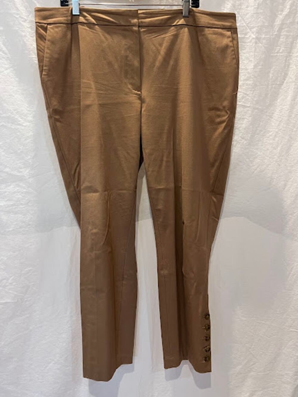 Talbots Pants Brown Hampshire Ankle with 5 Buttons Size 18W Preppy Equestrian